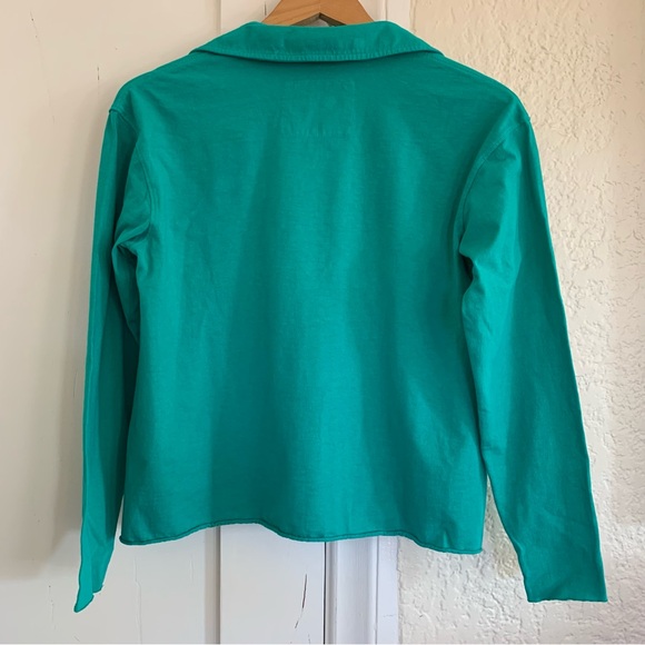 Frank & Eileen Patrick Popover Henley Long Sleeve Shirt Teal Clover Green XS - Picture 5 of 8